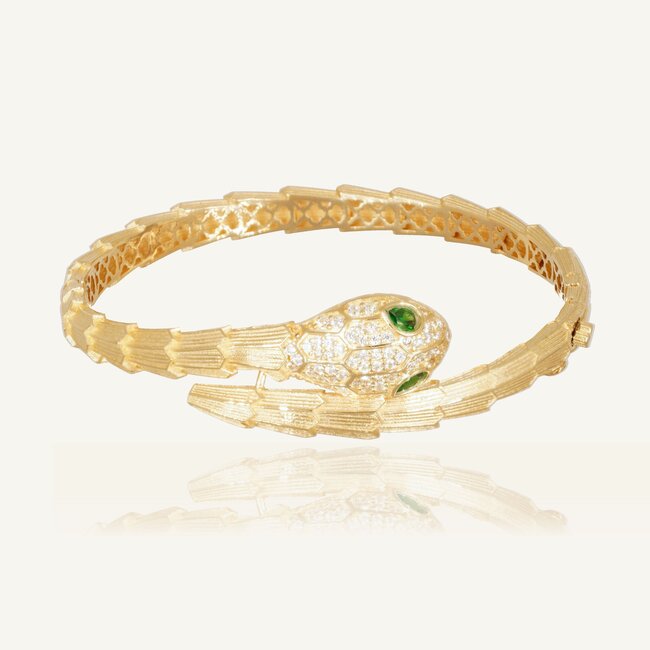 14 karaat geelgouden slangen bangle armband