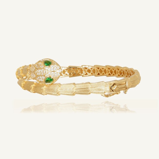 14 karaat geelgouden slangen bangle armband