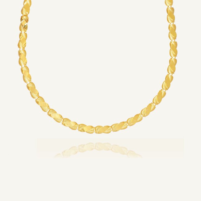 22k roodgouden fantasie ketting 47 cm