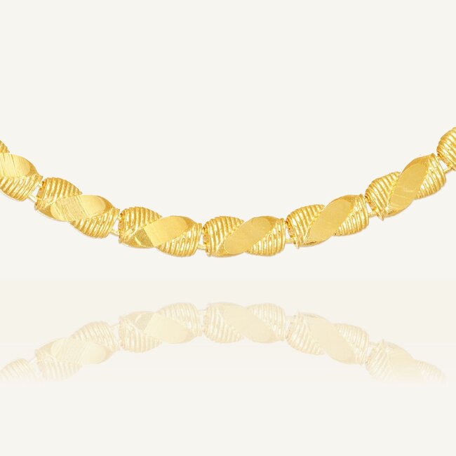 22k roodgouden fantasie ketting 47 cm