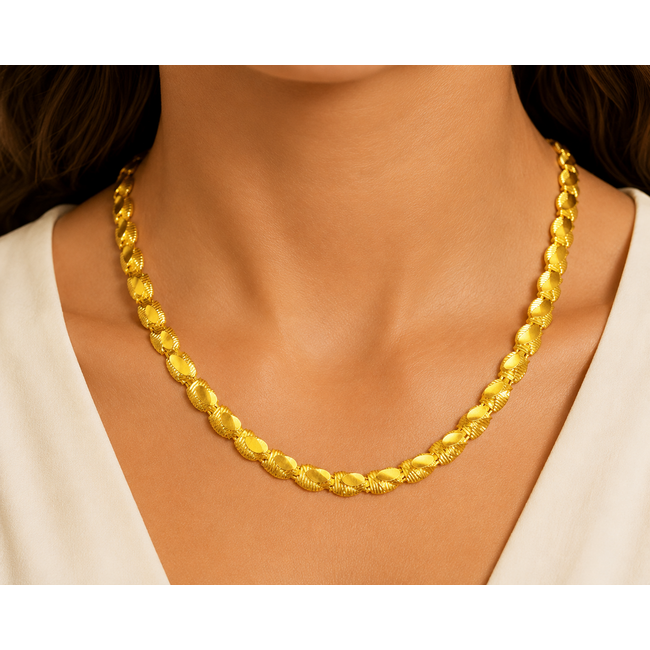22k roodgouden fantasie ketting 47 cm