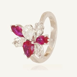 Labdiamanten Ring met Ruby