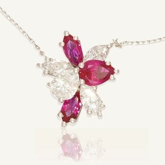 Bloemvorm Labdiamant Collier