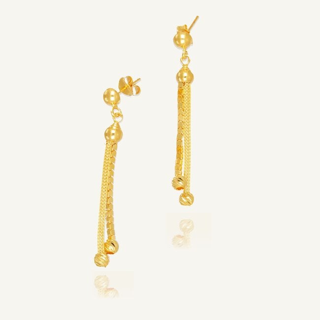 Kalze Dorika Oorbellen met Hangende Gouden Details