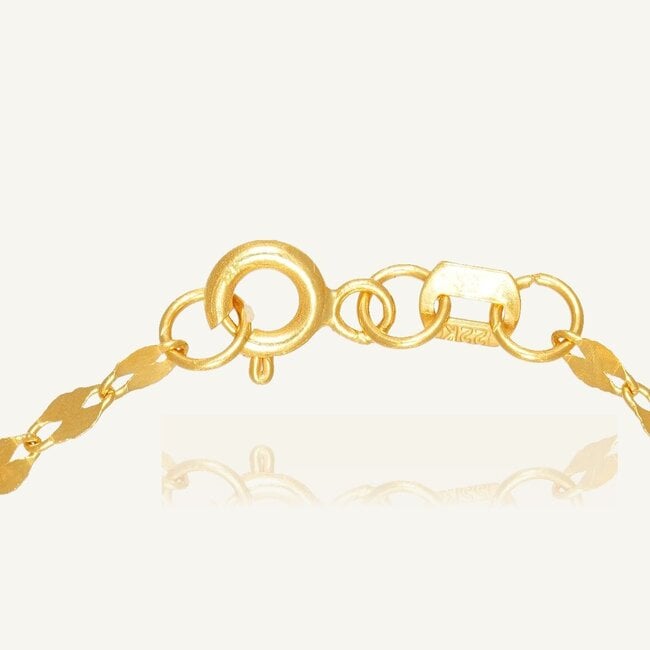 22 Karaat Gouden Bladschakel Armband met Glanzende Afwerking