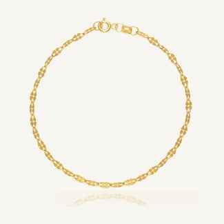 Gouden Schakelarmband met Facet Details