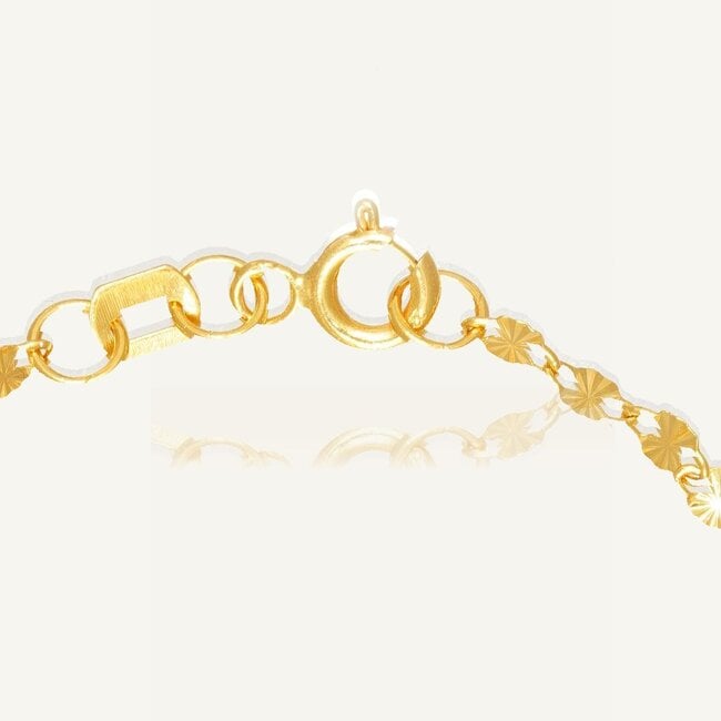 22 Karaat Gouden Schakelarmband met Glanzende Facet Details