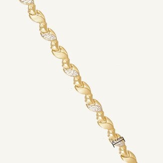 Gouden Fantasiearmband met Witkleurige Details