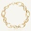 14 Karaat Driekleurige Gouden Armband met Ovale Schakels
