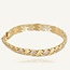 14 Karaat Gouden Armband met Bewerkte Schakels