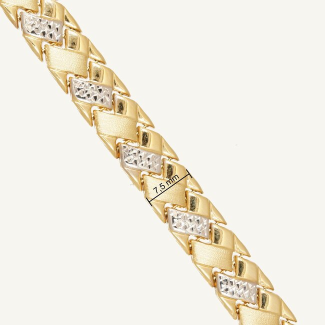 14k gouden armband bewerkte schakels 19,5 cm