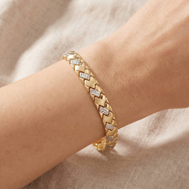 14k gouden armband bewerkte schakels 19,5 cm