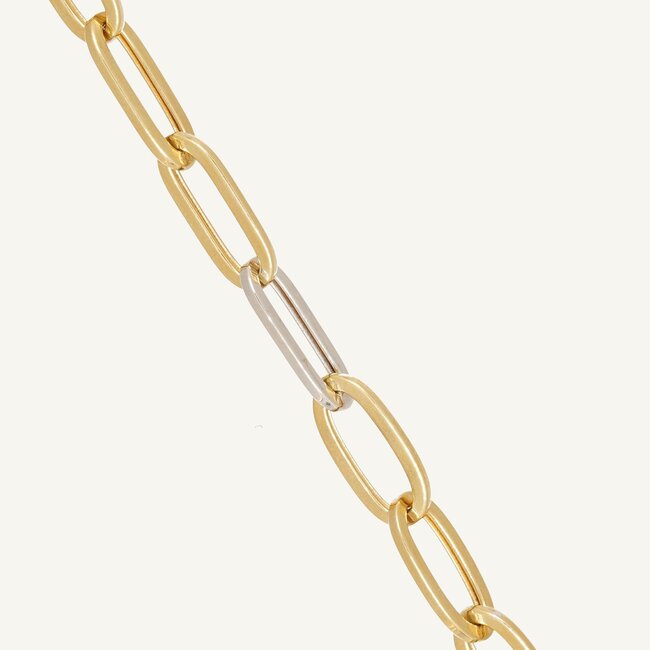14 Karaat Bicolor Gouden Papercliparmband