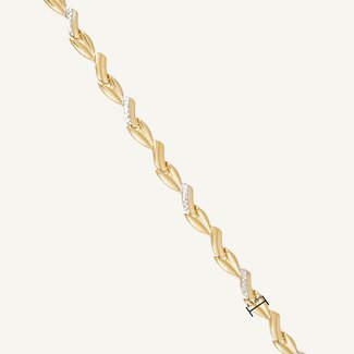 Gouden Armband met Witkleurige Details