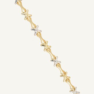 Gouden Armband met Stervormige Schakels