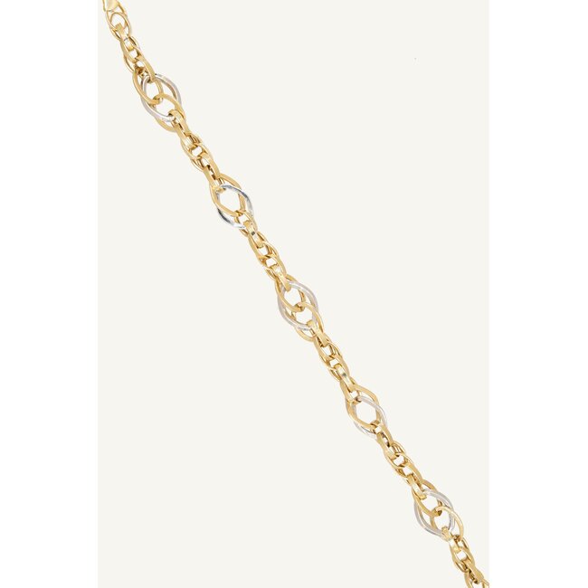 14 Karaat Gouden Armband met Ovale Schakels