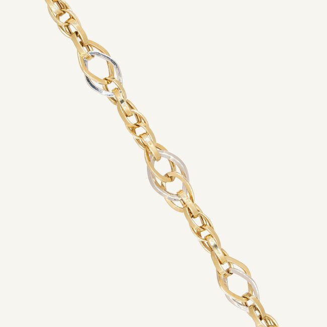 14 Karaat Gouden Armband met Ovale Schakels