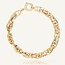 14 Karaat Driekleurige Gouden Schakelarmband