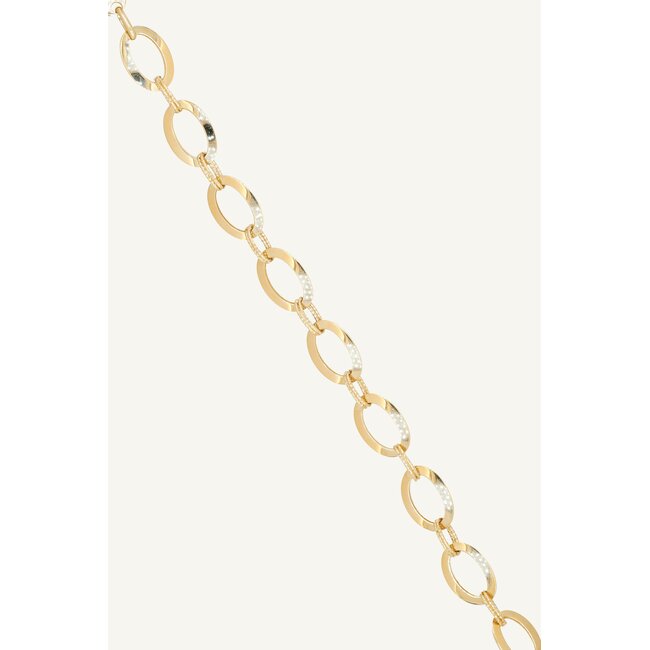 14 Karaat Gouden Armband met Ovale Schakels