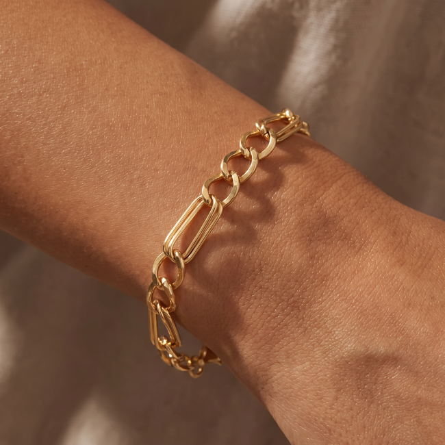 14 Karaat Gouden Armband met Open Schakels