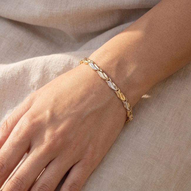 14 Karaat Gouden Armband met Fantasieschakels