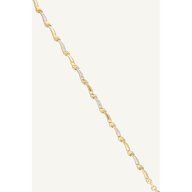 14k gouden fantasiearmband bewerkte schakels