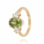 14 Karaat Diamanten Ring met Groene Middensteen 2.04 ct VS1 en F/VS Diamanten