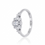 Witgouden Ring met Ovale Diamant van 0.38 Karaat en Pavé Diamanten
