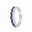 14 Karaat Witgouden Ring met Blauwe Saffieren en 0.20 Karaat Diamanten