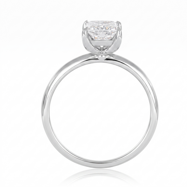 Exclusieve witgouden solitaire ring met 1.03 ct princess cut natuurlijke diamant