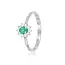 Elegante witgouden ring met 0.20 ct smaragd en 0.15 ct diamanten