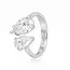 Exclusieve open witgouden ring met 3.03 ct lab diamanten in pear cut