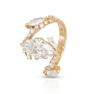 Gouden ring met marquise diamant 2.02 ct