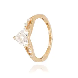 Gouden ring met hartvormige diamant 1.09 ct