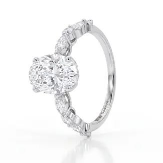 Witgouden ring met ovale diamant 2.50 ct