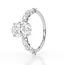 Witgouden verlovingsring 14 karaat, ovale diamant 2.50 ct E VS1, totaal 2.90 ct
