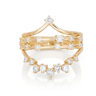 Brede gouden ring met diamanten 0.53 ct
