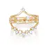 Brede gouden ring 14 karaat met vier banen en ronde diamanten, samen 0.53 ct