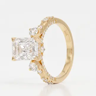 Gouden ring met radiant diamant 3.01 ct