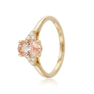 Gouden ring met fancy peach diamant 1.03 ct