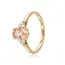Geelgouden ring 14 karaat met ovale fancy peach diamant 1.03 ct, totaal 1.09 ct