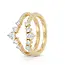 Gouden dubbele band ring 14 karaat met peer geslepen labdiamanten, 0,86 ct