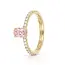 Geelgouden ring 14 karaat met ovale natuurlijke diamant 0,63 ct, totaal 0,84 ct