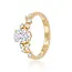 Verlovingsring 14 karaat geelgoud met ovale labdiamant, 1,12 ct totaal
