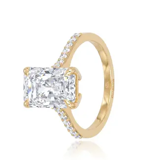 Gouden ring met lab grown diamant 4.01 ct