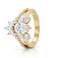 Gouden ring 14 karaat, ovale lab grown diamant 1.02 ct met marquise krans, D VS1