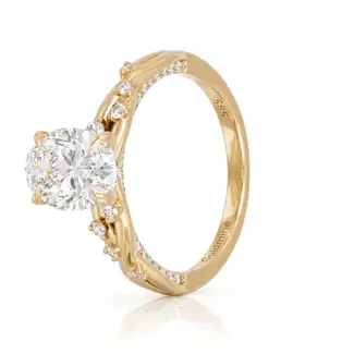 Geelgouden verlovingsring lab grown diamant 2.03 ct
