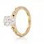 Geelgouden verlovingsring met ovale labdiamant 2,03 ct, totaal 2,39 ct