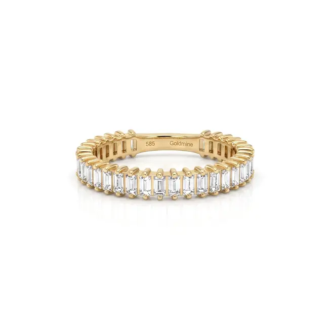 Luxe Geelgouden Ring met Natuurlijke Diamanten