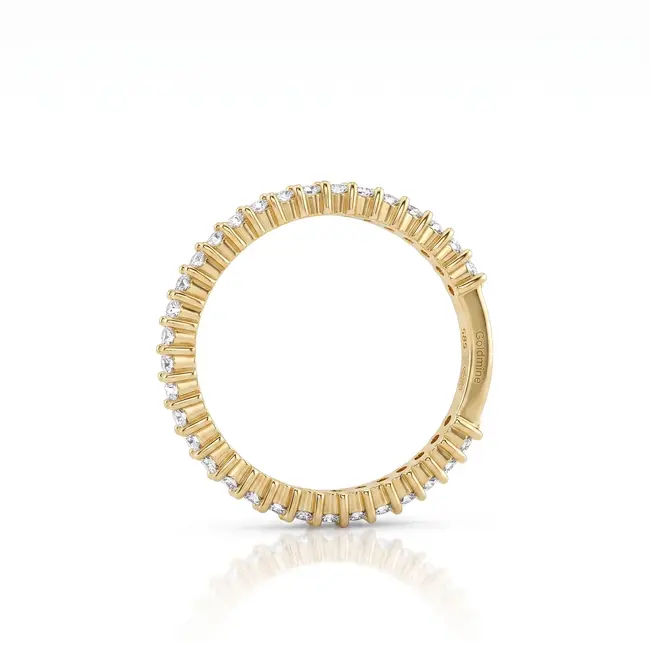 Luxe Geelgouden Ring met Natuurlijke Diamanten